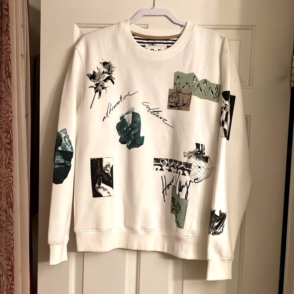 D & F Ricky Singh Men Crew Neck Cotton Blend Sweatshirt Size M NWOT